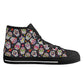 Sugar skull day of the dead pattern Women's High Top Canvas Shoes
