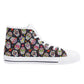 Sugar skull day of the dead pattern Women's High Top Canvas Shoes