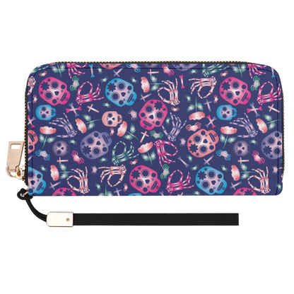 Sugar skull day of the dead gothic Halloweeen Casual Clutch Wallet