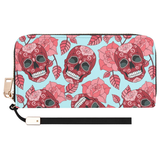 Sugar skull day of the dead gothic Halloweeen Casual Clutch Wallet