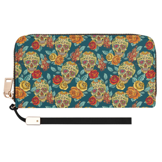 Sugar skull day of the dead gothic Halloweeen Casual Clutch Wallet