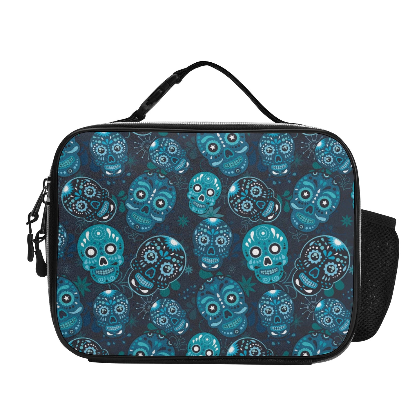 Sugar skull day of the dead Halloween gothic Detachable Leather Lunch Bag