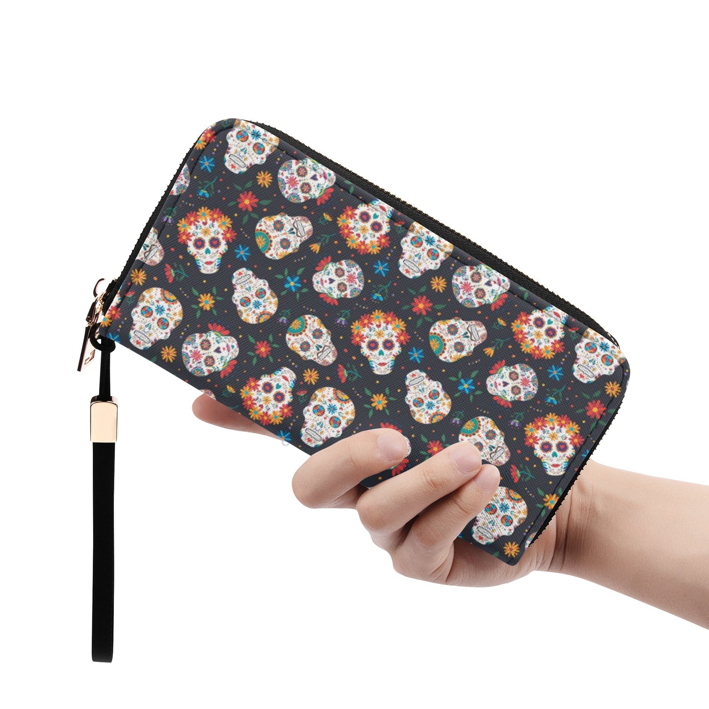 Sugar skull day of the dead gothic Halloweeen Casual Clutch Wallet