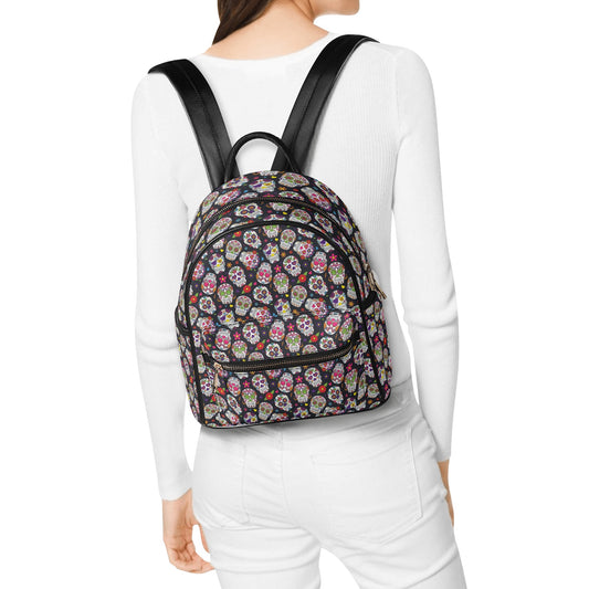 Day of the dead sugar skull Women's Casual PU Backpack