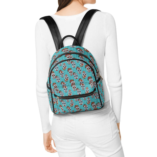 Day of the dead sugar skull Women's Casual PU Backpack