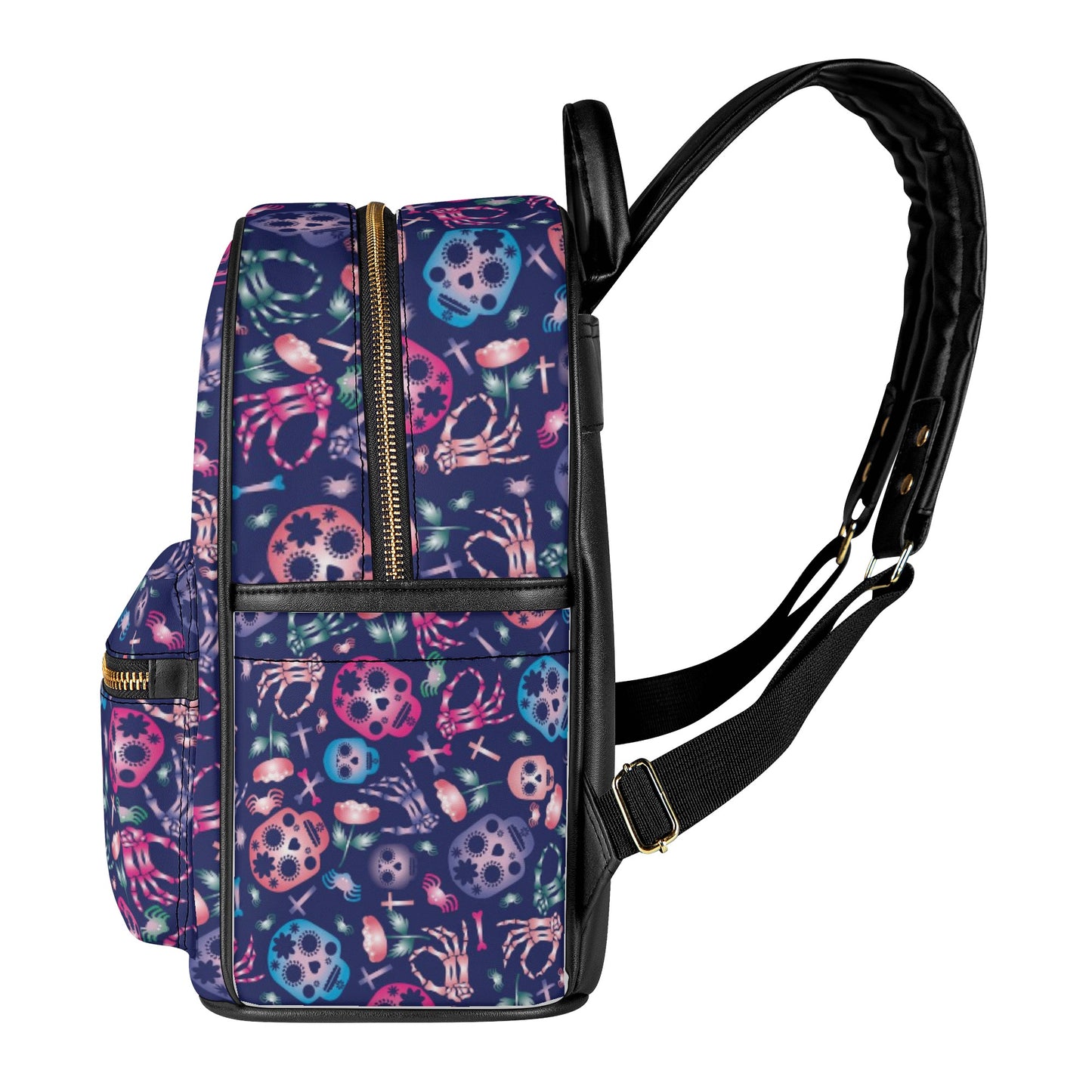 Day of the dead sugar skull Women's Casual PU Backpack