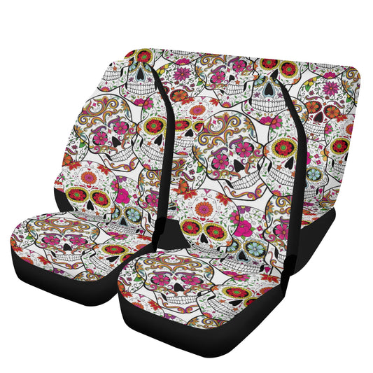 Day of the dead sugar skull Halloween Car Seat Cover Set