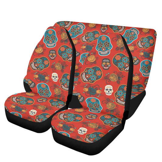 Day of the dead sugar skull Halloween Car Seat Cover Set