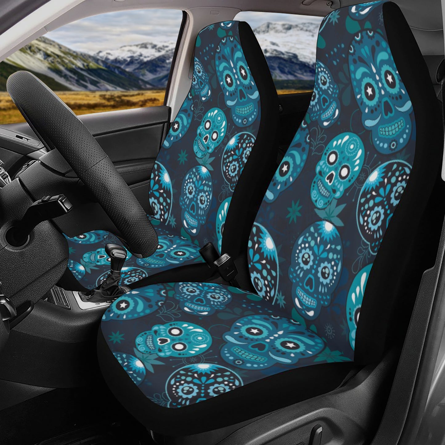 Day of the dead sugar skull Halloween Car Seat Cover Set