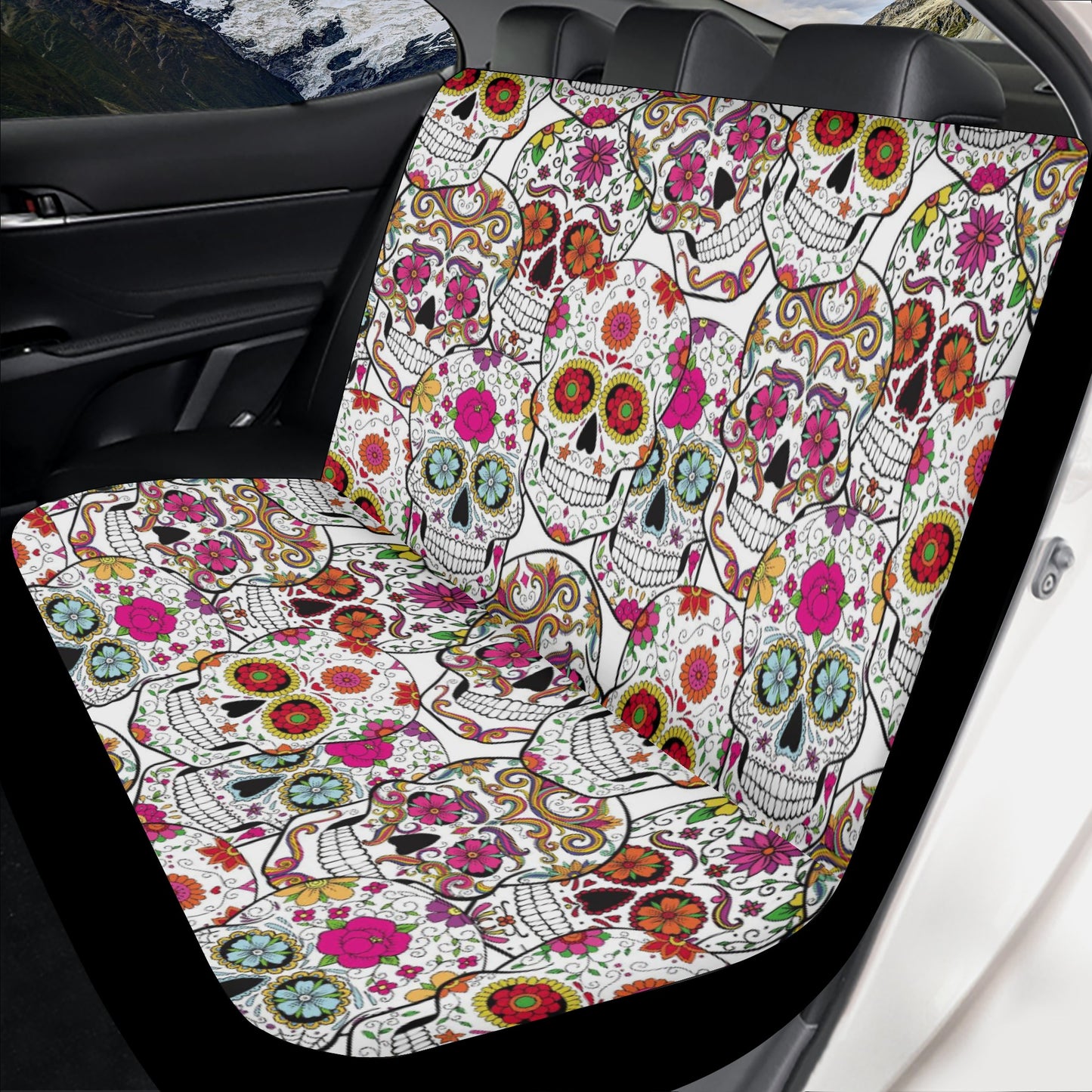 Day of the dead sugar skull Halloween Car Seat Cover Set