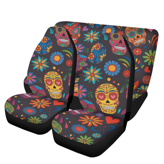 Sugar skull Day of the dead Mexican skull Car Seat Cover Set