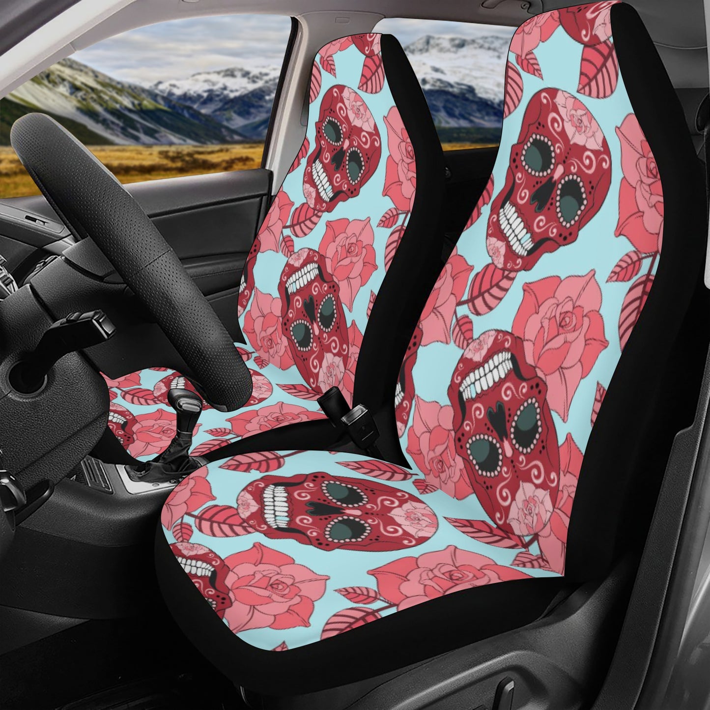 Sugar skull Day of the dead Mexican skull Car Seat Cover Set