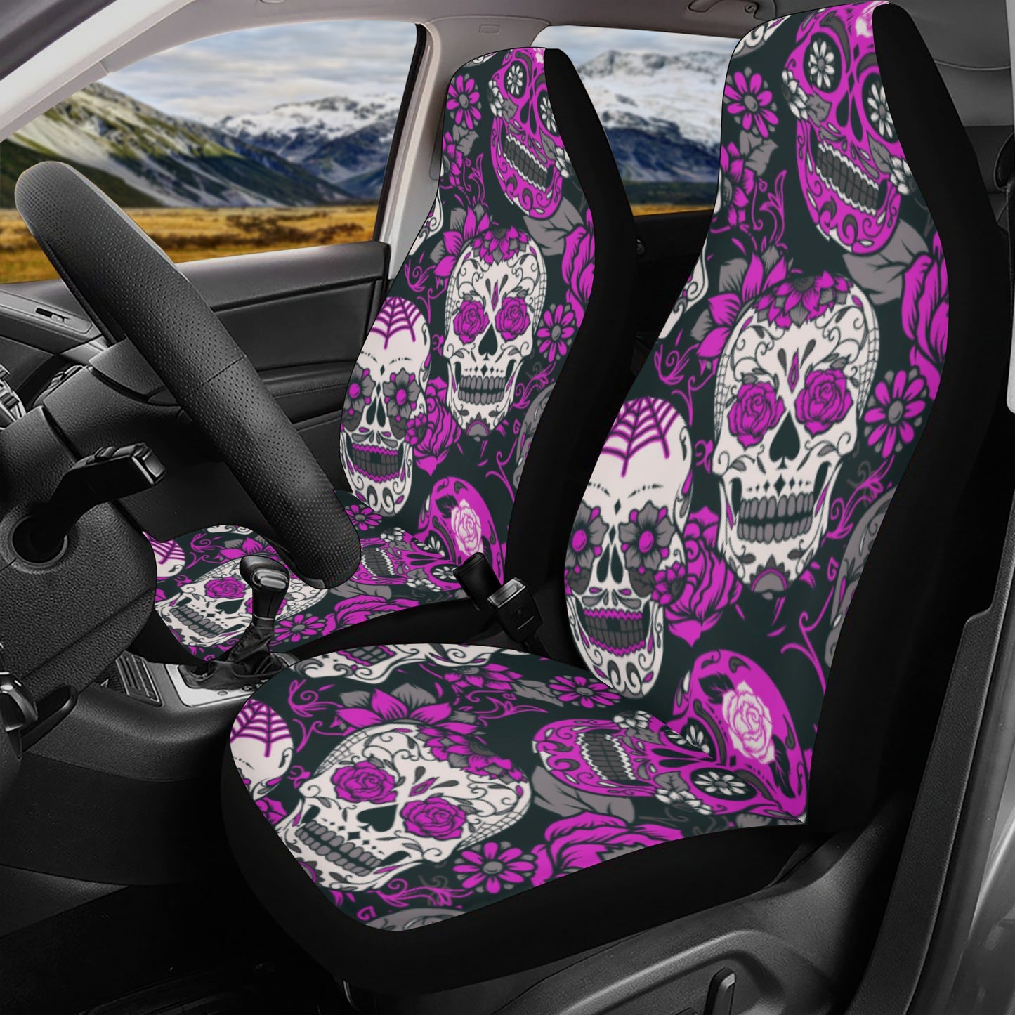 Sugar skull Day of the dead Mexican skull Car Seat Cover Set