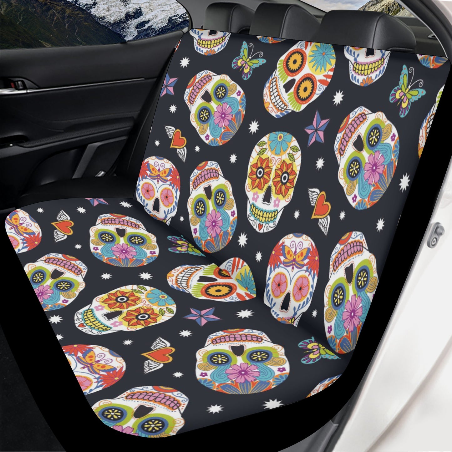 Sugar skull Day of the dead Mexican skull Car Seat Cover Set