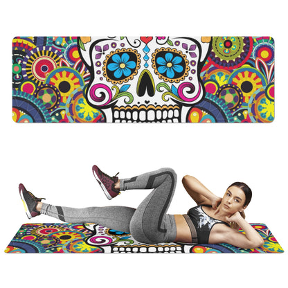 Sugar skull day of the dead Rubber Yoga Mat