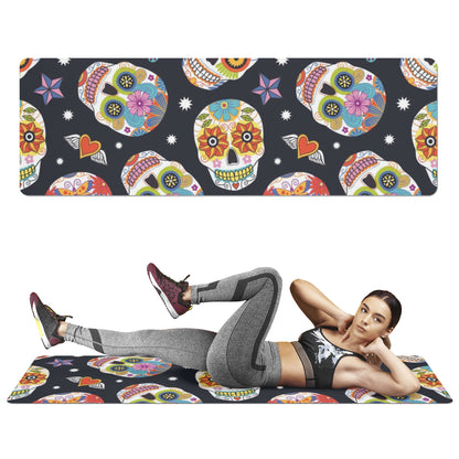 Sugar skull day of the dead Rubber Yoga Mat