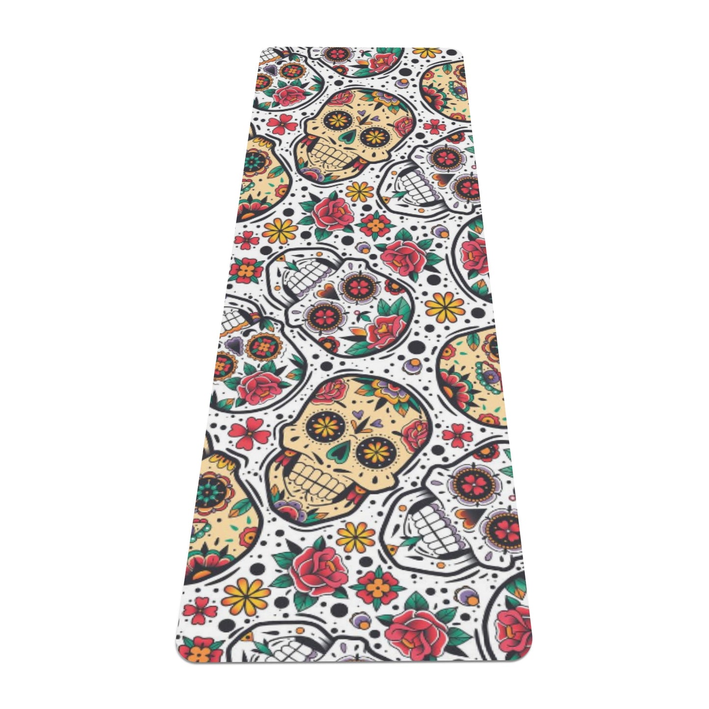 Sugar skull day of the dead Rubber Yoga Mat