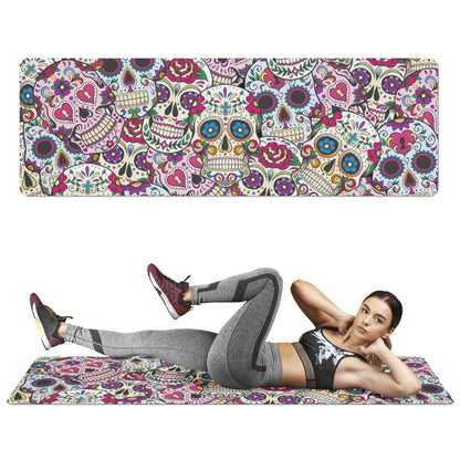 Sugar skull day of the dead Rubber Yoga Mat