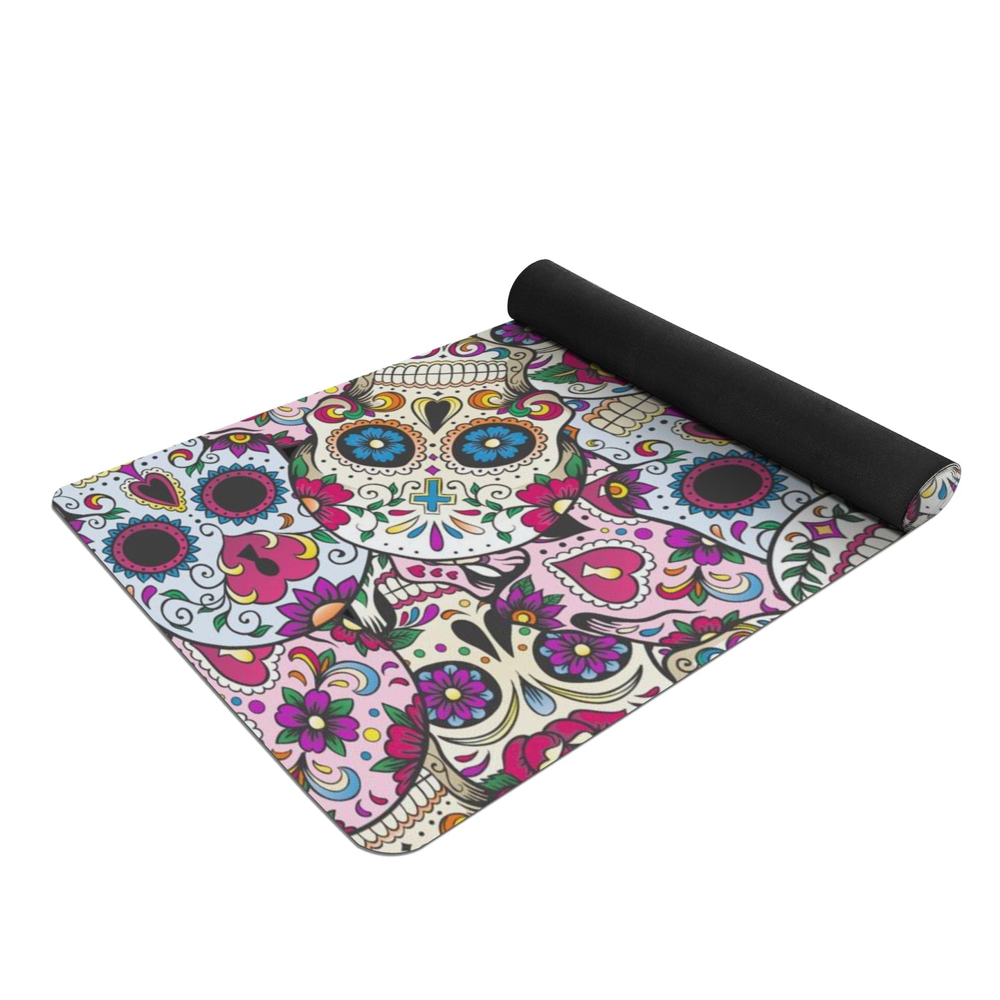 Sugar skull day of the dead Rubber Yoga Mat