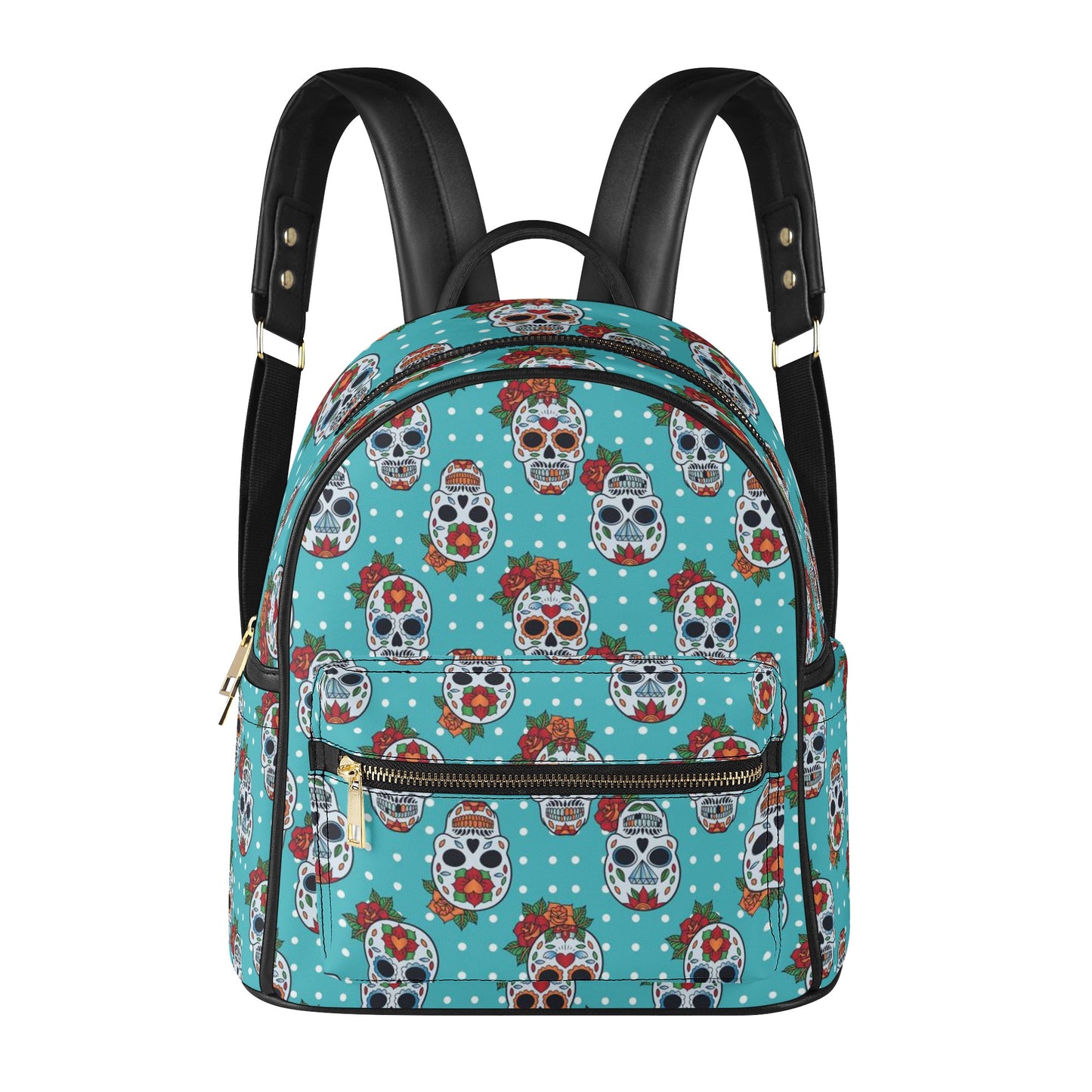 Sugar skull day of the dead Women's Casual PU Backpack