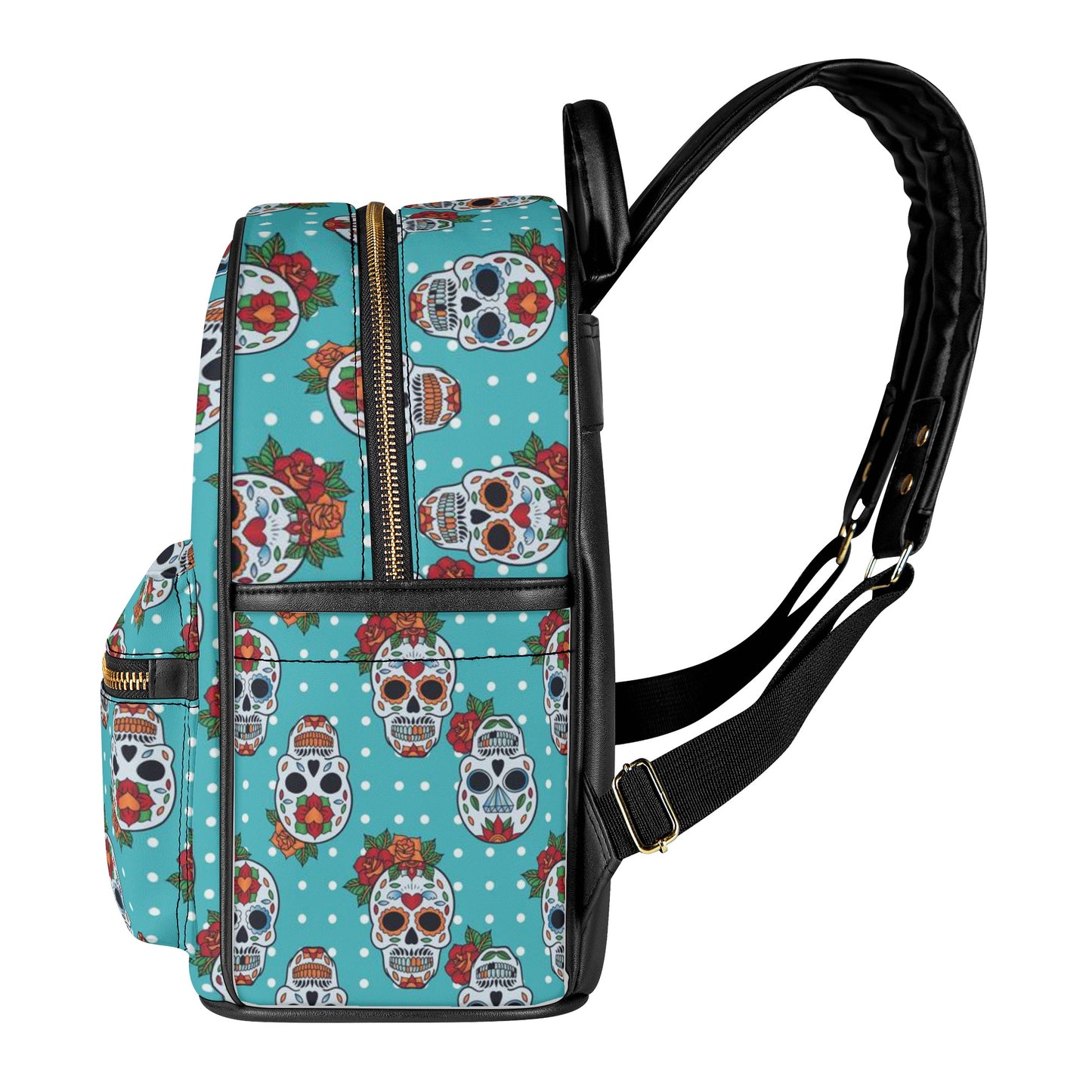 Sugar skull day of the dead Women's Casual PU Backpack