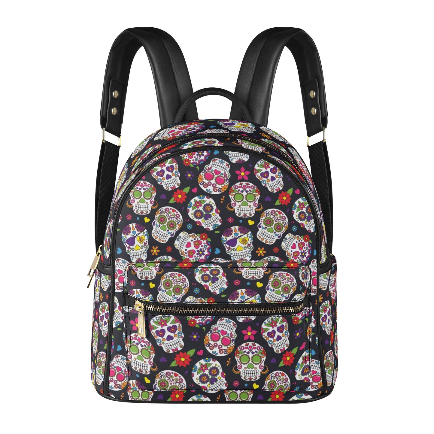 Day of the dead sugar skull Women's Casual PU Backpack