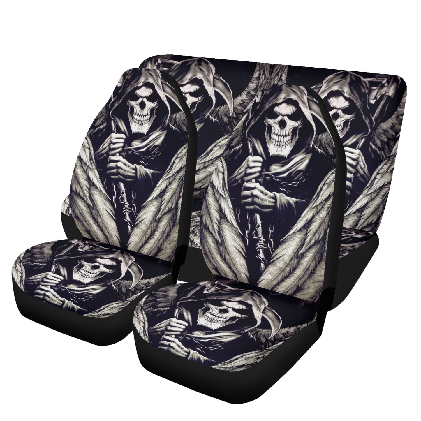 Gothic skull car seat protector, evil car tool, flame skull car tool, gothic skull seat cover for car, grim reaper washable car seat covers,