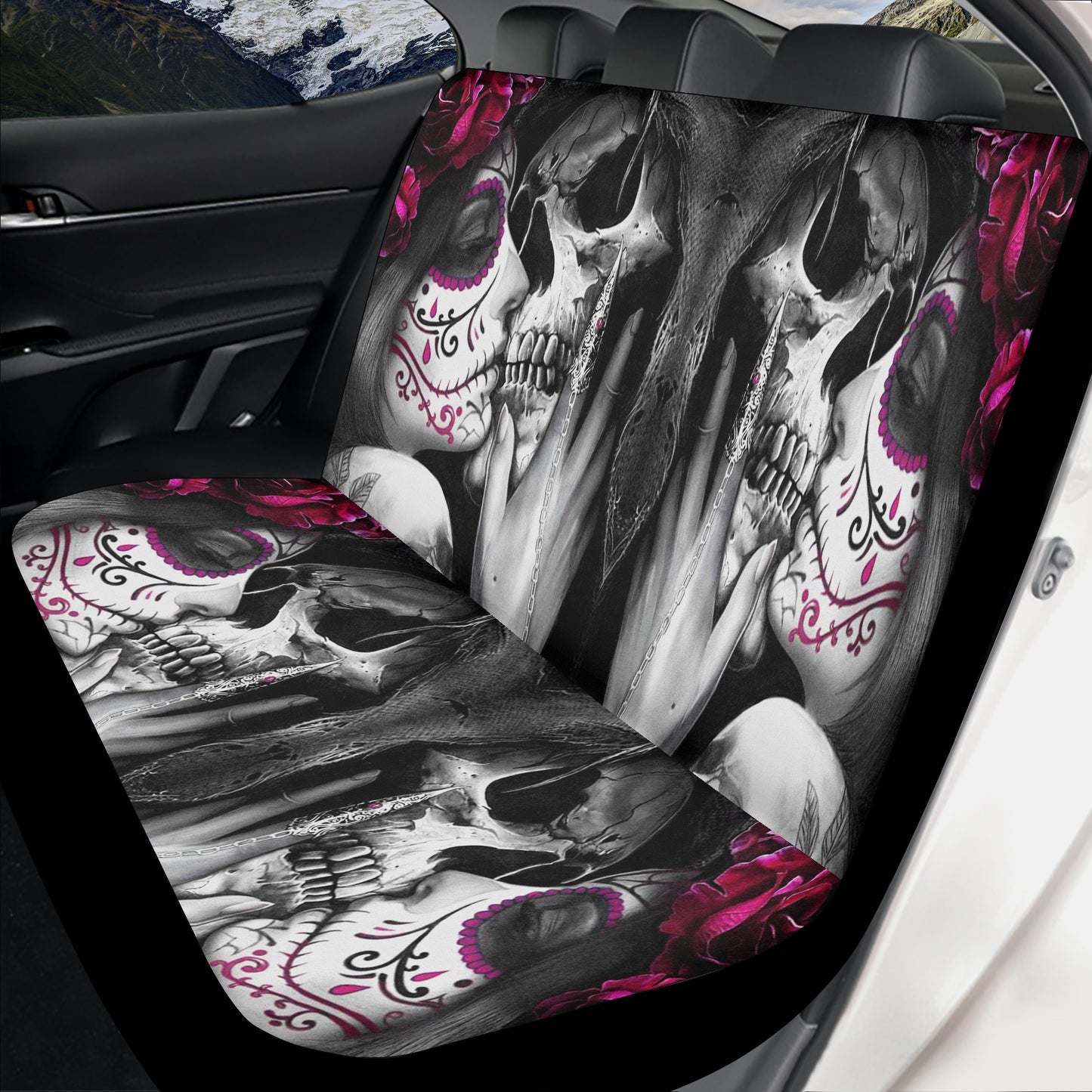 Grim reaper skull girl Car Seat Cover Set