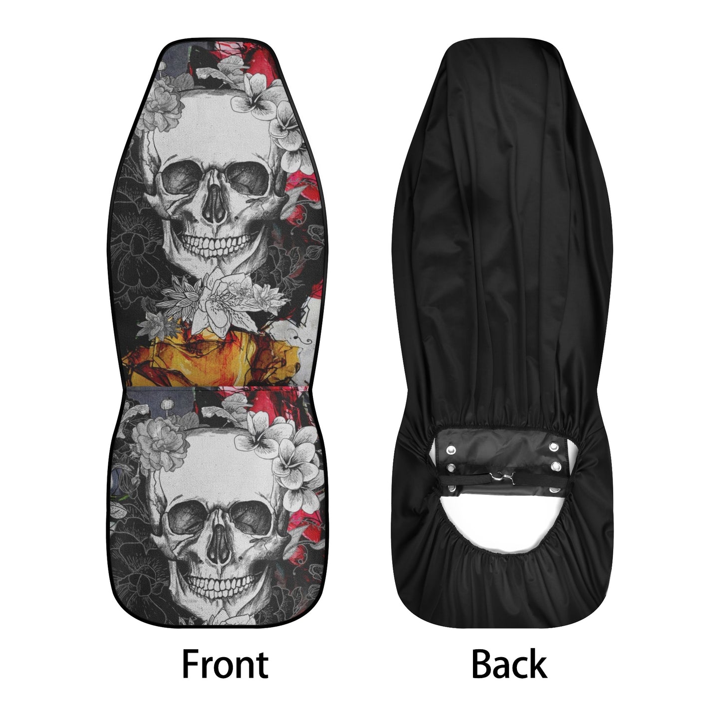 Flaming skull car seat protector cover, skull seat cover for vehicles, grim reaper car seat cushion cover, halloween truck seat cover, grim