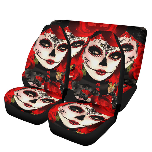 Day of the dead mat for vehicles, mexican skull car protector, day of the dead truck seat cover, sugar skull girl mat for vehicles, candy sk