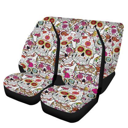 Mexico car floor mat, candy skull car seat cover full set, mexican skull seat cover for car, mexico car seat cover, mexico car protector, ca