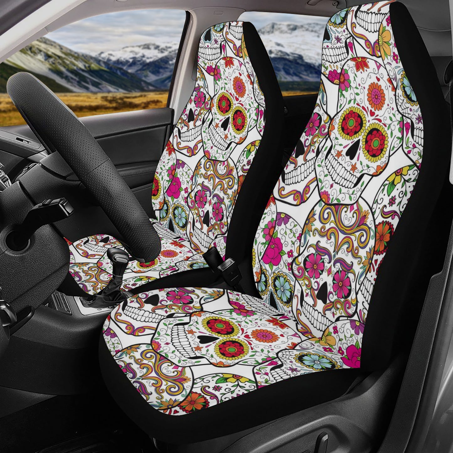 Mexico car floor mat, candy skull car seat cover full set, mexican skull seat cover for car, mexico car seat cover, mexico car protector, ca