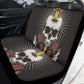 Halloween mat for car, skeleton car seat cover, skeleton seat cover protector, death skull seat cover protector, flaming skull front and bac