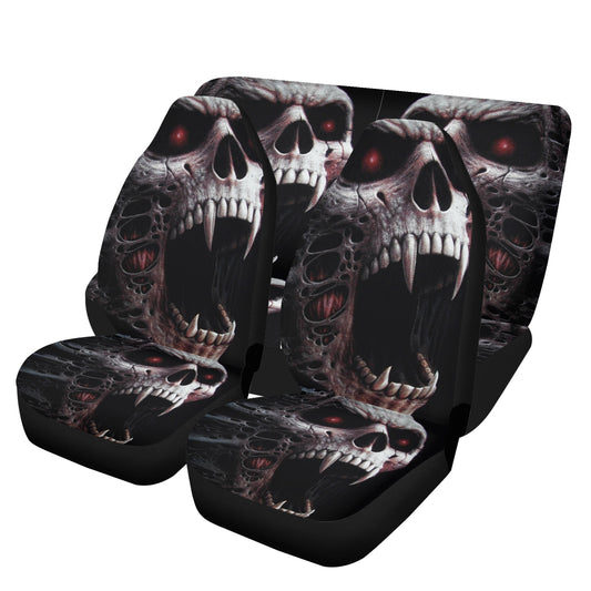 Skull in fire car seat cushion cover, punisher skull car seat cushion cover, death skull floor mat for car, goth car seat , skull seat cover