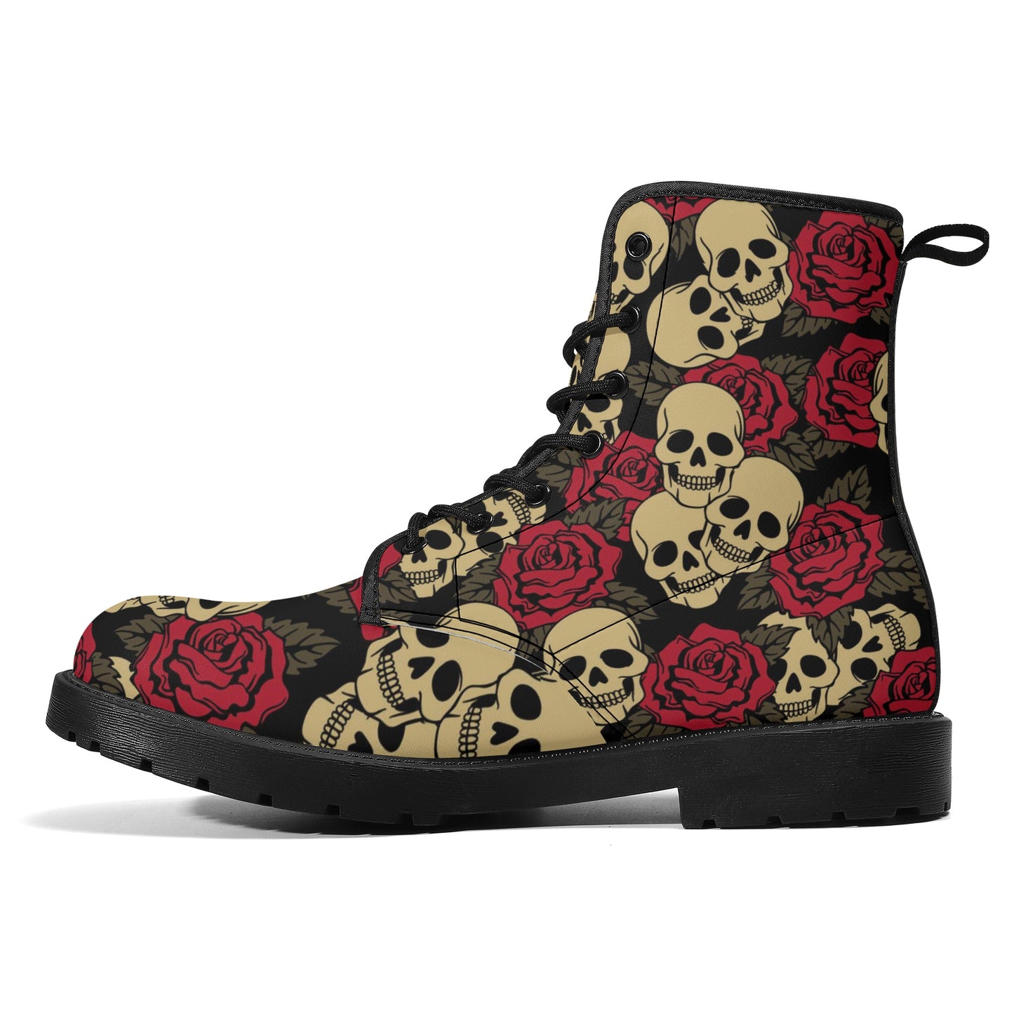 Skull Gothic Leather boots, Halloween boots, Candy Sugar skull boots