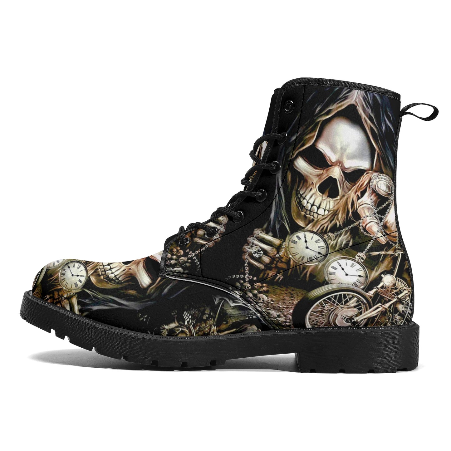 Skull Gothic Leather boots, Halloween boots, Candy Sugar skull boots