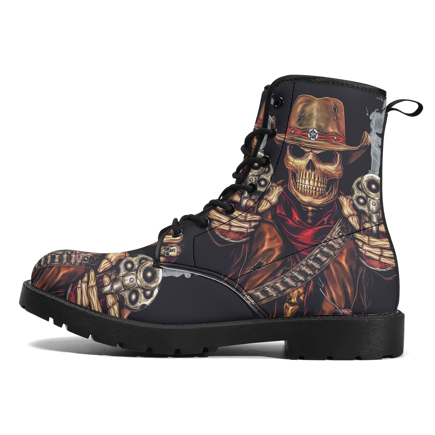 Skull Gothic Leather boots, Halloween boots, Candy Sugar skull boots