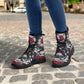 Skull Gothic Leather boots, Halloween boots, Candy Sugar skull boots