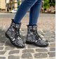 Skull Gothic Leather boots, Halloween boots, Candy Sugar skull boots