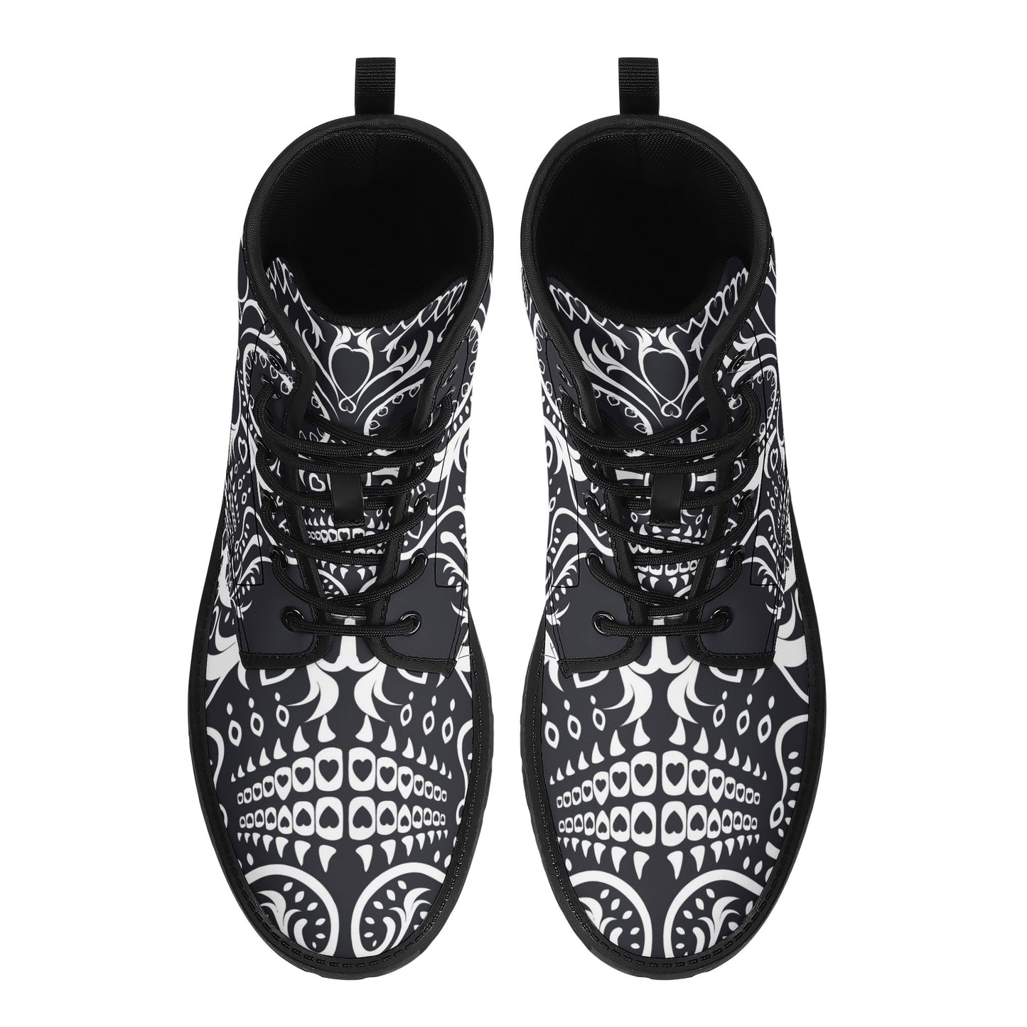 Skull Gothic Leather boots, Halloween boots, Candy Sugar skull boots