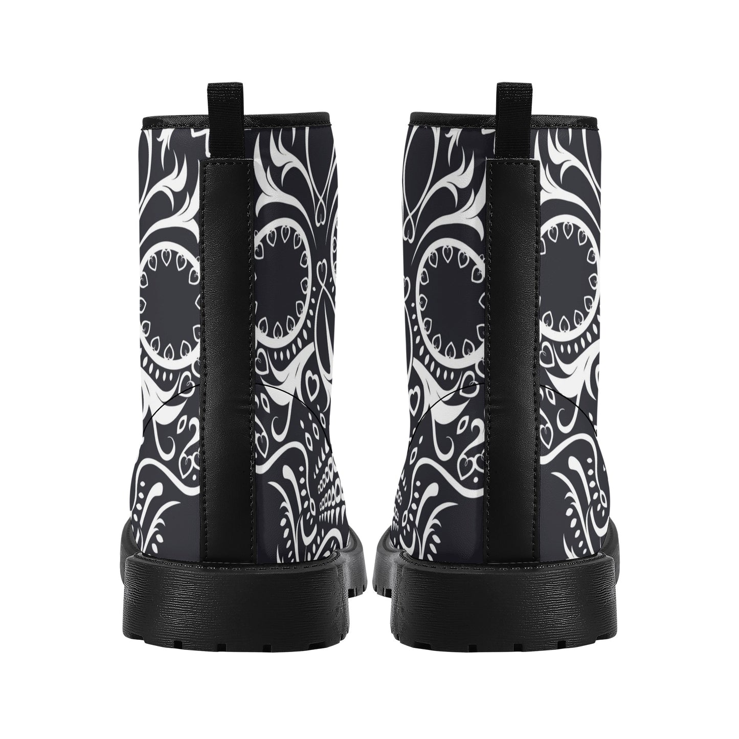 Skull Gothic Leather boots, Halloween boots, Candy Sugar skull boots