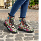 Skull Gothic Leather boots, Halloween boots, Candy Sugar skull boots