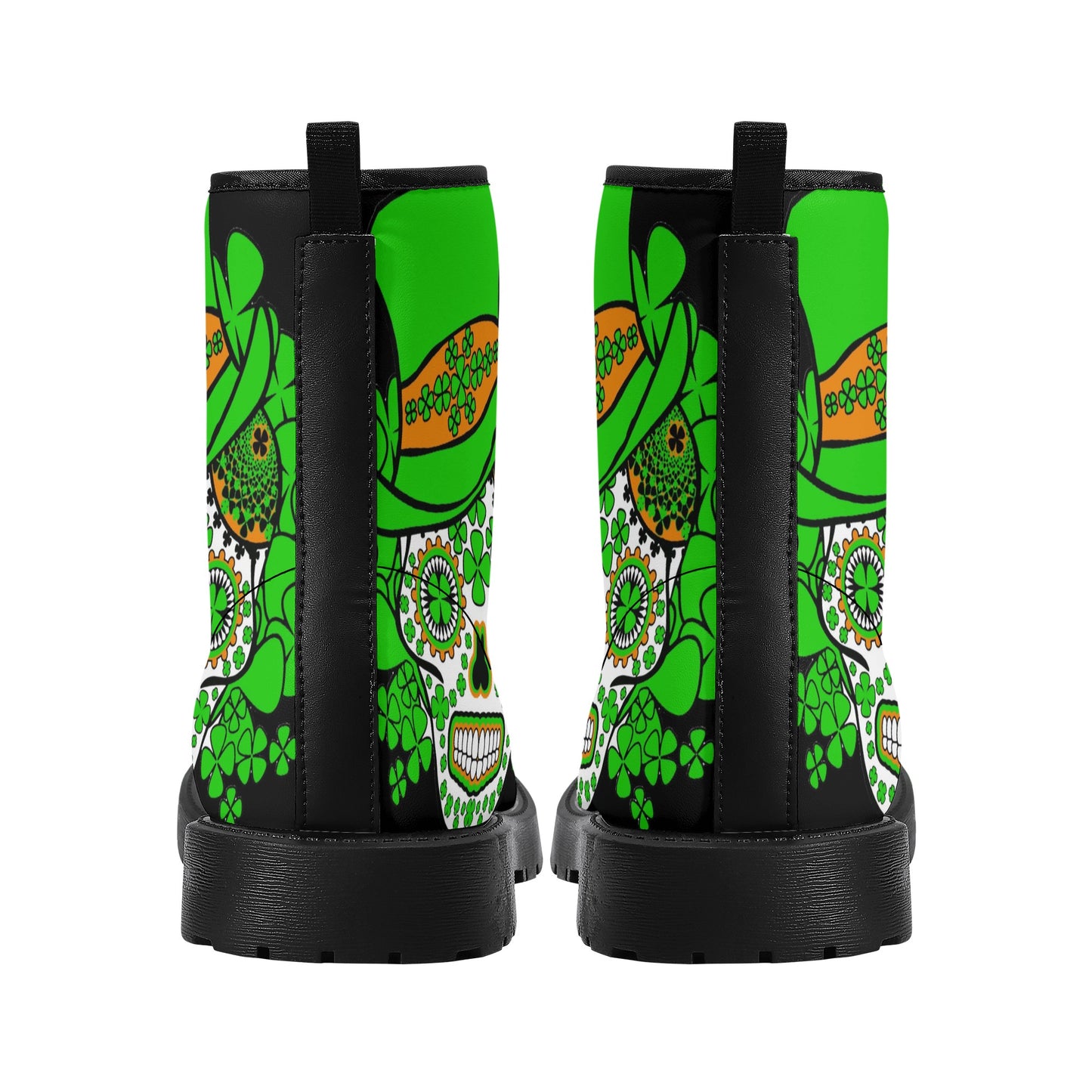 Skull Gothic Leather boots, Halloween boots, Candy Sugar skull boots