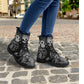 Skull Gothic Leather boots, Halloween boots, Candy Sugar skull boots