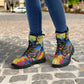 Skull Gothic Leather boots, Halloween boots, Candy Sugar skull boots