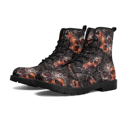 Skull Gothic Leather boots, Halloween boots, Candy Sugar skull boots