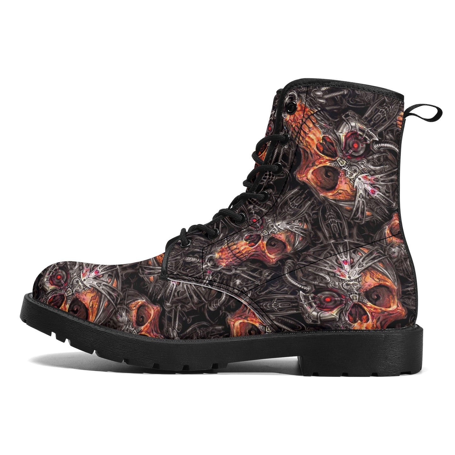 Skull Gothic Leather boots, Halloween boots, Candy Sugar skull boots