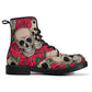 Skull Gothic Leather boots, Halloween boots, Candy Sugar skull boots