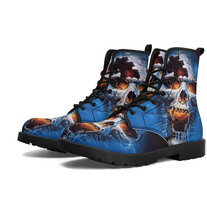 Skull Gothic Leather boots, Halloween boots, Candy Sugar skull boots