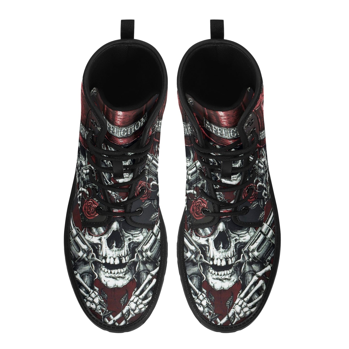 Skull Leather boots, Halloween boots, Sugar skull boots